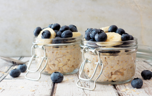 Blueberry and Cream Overnight Oats with original crush