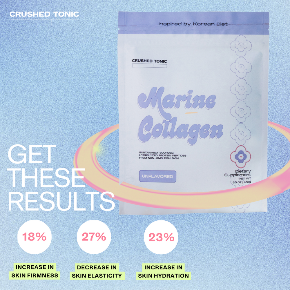 This image show what results you could get using Marine Collagen by Crushed Tonic